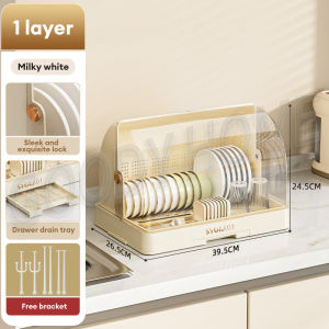 Goody Dish Rack With Cover Dust-proof Insect-proof Dish Drain Rack Kitchen Storage Organizer Multi-functional Plastic Cutlery Rack