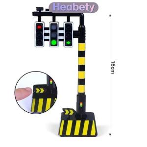 Heabety Đồ chơi mô hình đèn tín hiệu giao thông mini mô phỏng có đèn LED dành cho trẻ em dùng để giáo dục về cảnh giao thông đường bộ