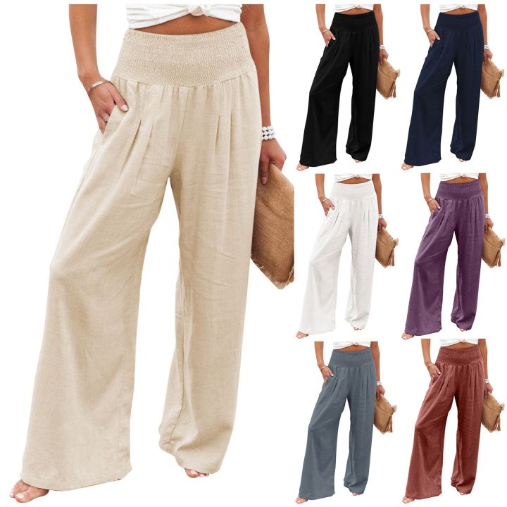 Mrat Cargo Sweatpants for Women Baggy Cargo Pants for Women Cotton Long  Straight Pants Linen Wide Leg Pants Long Pants Jogger Sweat Pants Hiking  Pants