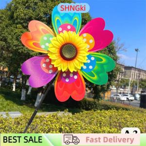 SHNGki 1Pc Sunflower Butterfly Windmill Pinwheel Colorful Sequins Windmill Carry Camping Picnic Home Garden Decoration