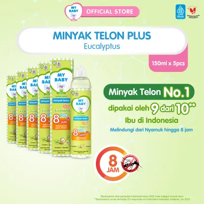 MY BABY Minyak Telon Plus [150 mL / 5 pcs] - Minyak Anti Nyamuk 8 Jam - Exp: 06.2027