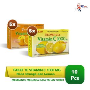 60 Sachet - Paket Sido Muncul Vitamin C 1000 mg Lemon dan Orange (10 Pack)