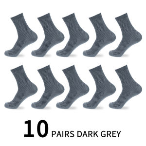 High Quality 10 Pairs/lot Men Fiber Socks Solid Color Business Breathable Tube Long Sock Spring Autumn Large Size EU39-44