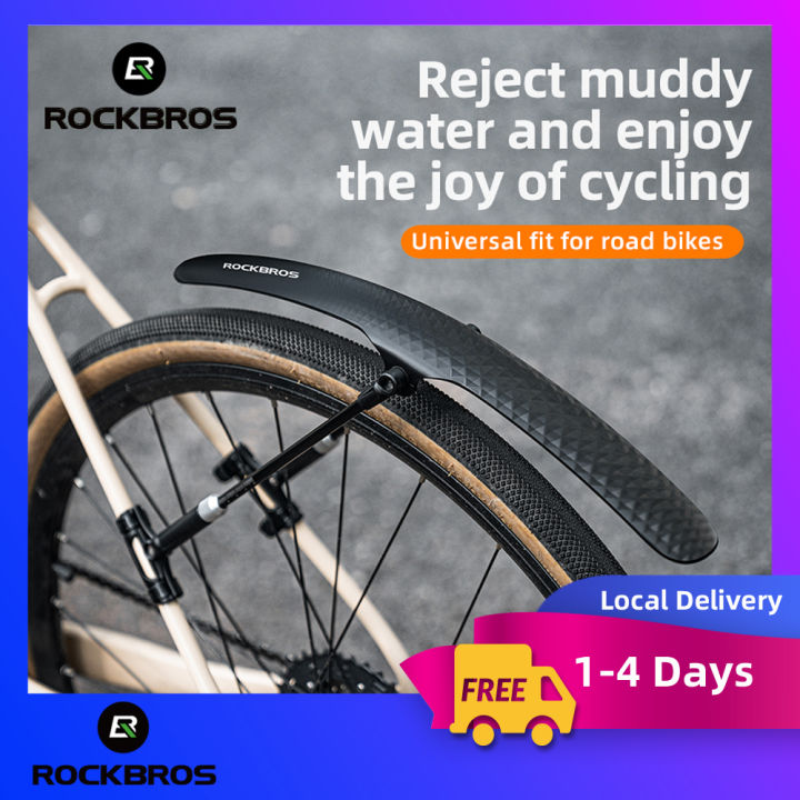 Local Delivery ROCKBROS Road Bike 700C Waterproof Fender Touring Bike Durable Removable Dustproof Mud Guarad Wings Quick Release Easy Installation Bicycle Fender Bike Accessories Lazada PH