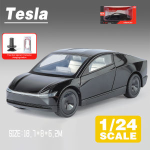 LEO 1:24 Tesla Robotax Diecast โมเดล รถอัลลอยด์รถยนต์ของเล่นคอลเลกชันของขวัญสําหรับเด็กชายสาว ของเล่นเด็ก