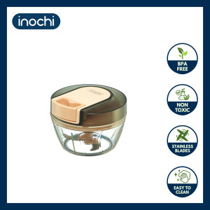 Inochi Yoko Manual Garlic & Chili Grinder 400ml – Hand Pull Chopper with Sharp Blade & Anti-Slip Base