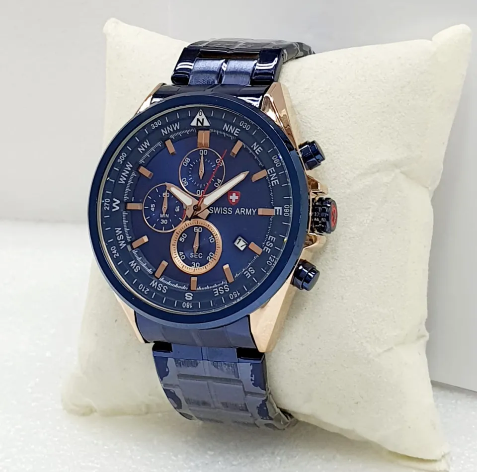 Swiss Army 8679 Jam Tangan Pria Tanggal Dan Chrono Aktif Stainless