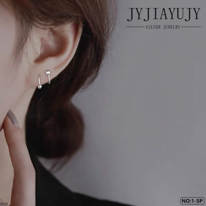 JYJIAYUJY 100% Sterling Silver S925 Earrings Screw type Earrings Rotate line Bead/Heart/Star Shape Korean fashion Jewelry Gift allergy free