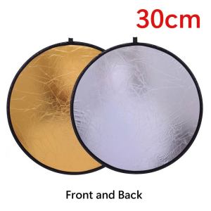 2in1 Multi-Disc Diffuers Light Round Reflector with Bag Portable Collapsible Silver Gold White for Photography Studio\