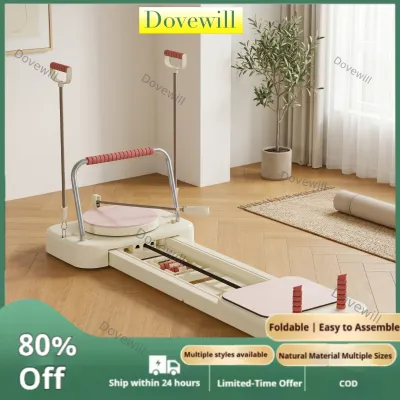 Dovewill Slimline Foldable Pilates Reformer Compact Home Pilates Reformer Stable Fitness Equipment Comfortable for Apartment