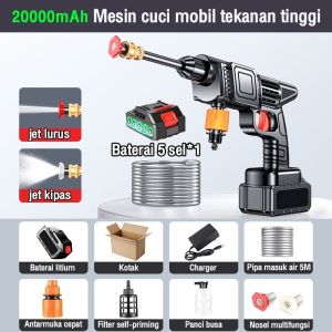 ⭐Free Kotak Alat⭐Alat Cuci Motor Mobil Mesin Cuci Mobil Portable High Pressure Car Wash Jet Cleaner Cordless Cuci Mobil Isi Ulang Taman Sprayer Alat