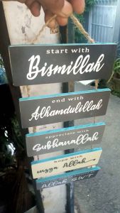 Walldecor hiasan dinding gantungan Bismillah Alhamdulillah Allahu akbar Insya Allah