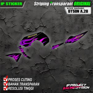(COD)STIKER STRIPING ORIGINAL MOTOR YAMAHA BYSON DESAIN RACING HOLOGRAM DAN TRANSPARAN KODE A.28