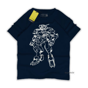 Baju Kaos Anak Distro laki laki Gambar Robot Gundam 1-8 Tahun Warna Navy