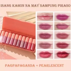 MNOVONM 10/set moisturizing lip gloss set lip dye mirror mouth red lip gloss