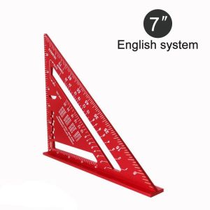RANG Aluminium Alloy 7Inch Triangle Ruler Precision Inch Metric Angle Ruler Measurement Tool 2024 Protractor Square Measurement Carpenter Tools