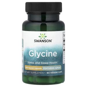 Swanson Vitamins Glycine 500 mg 60 Veggie Caps Best by Nov 2028