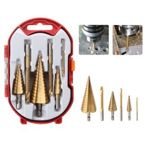 6 Mũi Khoan HSS Hình Chùa Mũi Doa Mũi Doa Phủ Titan Bước Nhỏ-Lớn Khoan Bước Mũi Doa Mũi Doa Mũi Doa 6 CÁI Bộ Mũi Khoan Bước Imperial