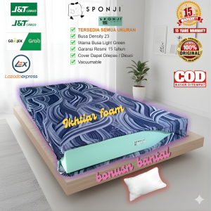 Kasur Busa Sponji Tebal 20/15 cm dengan Sarung Pelapis Kain Kiniting - Langsung dari Pabrik