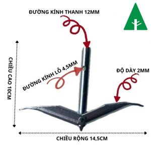 Mỏ neo đất Móc neo đất bằng thép D10CM Neo cố định dây căng giàn căng mái che móc cố định dây cáp
