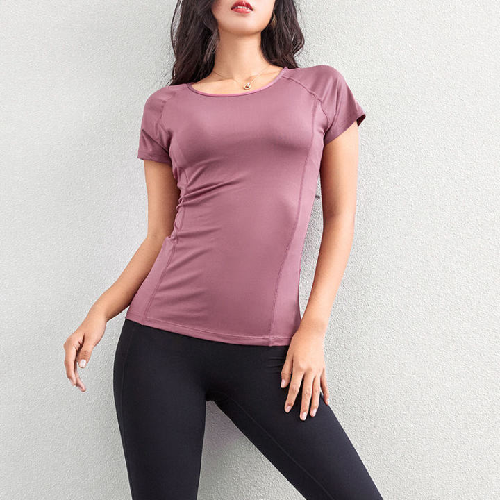 Summer tops gym sexy beauty back quick-drying T-shirt tight