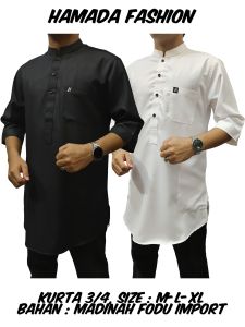 Kurta 3/4 Dewasa Khusus Hitam dan Putih Kurta Hamada Fashion Exklusive.