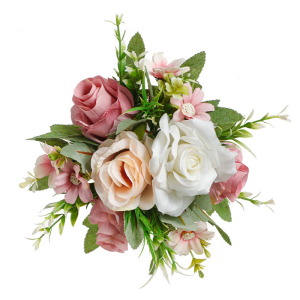 การจัดช่อดอกไม้โชว์บนโต๊ะดอกไม้ประดิษฐ์สีสันสวยงามสำหรับการตั้งค่าตารางพิธีแต่งงานจางทน