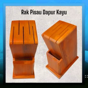 tempat pisau tempat gunting berbahan kayu Rak Pisau Dapur Tempat Pisau Dapur Standing Kayu