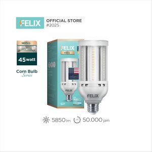 FELIX HIPRO LED 45W Putih Super Terang Hemat 90% Bohlam Lampu E27 Setara 600W Garansi 5 Tahun
