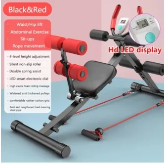 Abdominal Exercise Machine ABS Fitness Glider Generator Abdominal Workout Training Fitness Gym Machine Foldable Multifunctional Sit-up Gym Machine