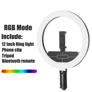 GRTS Ring light 12 Inch Rechargeable photography light with Bluetooth remote 2700-6500K/RGB