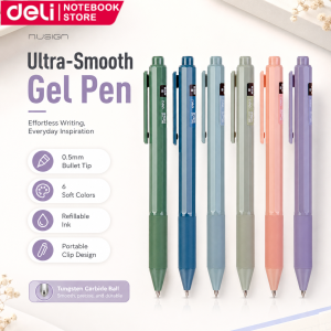 Deli Ballpen Gel Pen 0.5mm Perfect Smooth Black Ink Assorted Colors Nusign NS559 1pc