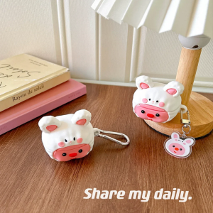 For Samsung Galaxy Buds FE/Buds 2 pro/Buds 2/Buds Live/Buds proCute Cartoon kawaii Design Silicone Earphone Case with Hook