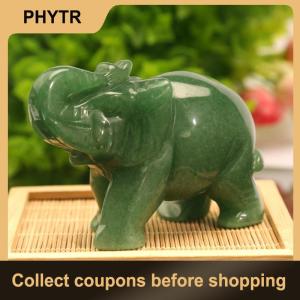 【PHYTR】 Elephant Statue Figurine Natural Crystal Amethyst Rose Quartz jasper Animals Sto