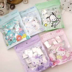 20pcs Sanrio Cute Hello Kitty Cinnamoroll Disposable Towel Non-woven Outdoor Moistened Tissues Portable Mini Compress Water Wet Wipe Makeup Face Towel