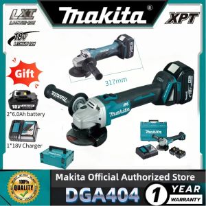 Makita 18V brushless lithium battery rechargeable angle grinder motor DGA404/RME/RTJ Genuine  Comes with tool case and 6.0Ah battery[Brand factory direct sales]