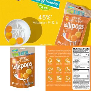 Yumearth Organic Assorted Lollipops  Ultimate anti-oxidant  elderberry lollipops ลูกอมรสผลไม้รวม มี วิตามิน A C E
