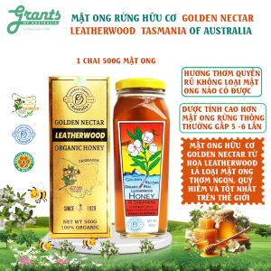 Mật ong hữu cơ Golden Nectar leatherwood Tasmania Úc 500g. Ngon hiếm và tốt nhất trên thế giới