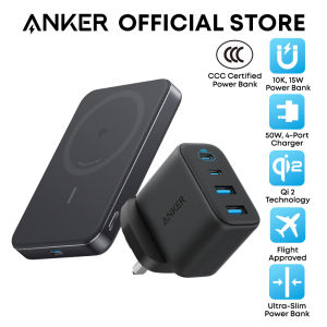 [Bundle Deal] Anker MagGo Slim 10000mAh Qi2 15W CCC Power Bank + Anker Zolo 50W 4-Port USB-C Charger
