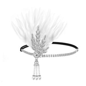 1920S chủ đề tổ chức sự kiện hairband trang phục tạo kiểu tóc phụ kiện với thạch Feather decors cho sự kiện trang trọng mặc hàng ngày