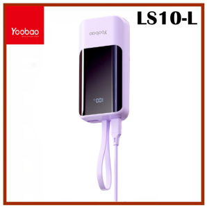 Yoobao LS10-L Portable 10000mah with Built-in Lightning Cable Power Bank with LED Display PD20W SCP 22.5W Fast Charge