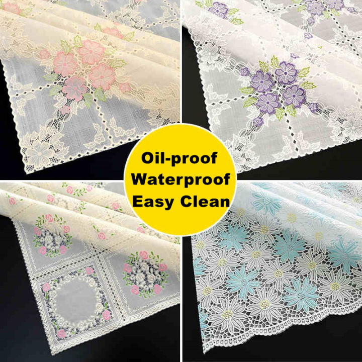 Table Cloths PVC Lace Plastic PVC Table Runner CoverFlower Printing ...
