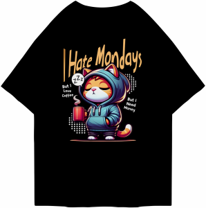 Kaos Oversized Tshirt I Hate Monday Kaos Oversize Wanita/Pria