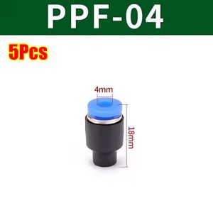NUBE 5Pcs Nhựa Đầu nối khí nén PPF (Phim bảo vệ sơn) 4/6/8/10/12/14/16mm. Bộ chuyển đổi ống Bền bỉ Nút bịt ống Phụ kiện ống