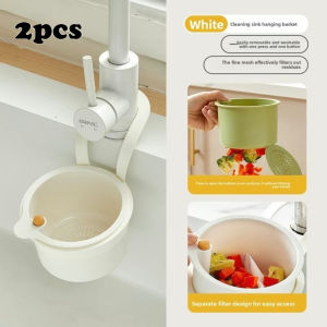2PCS Kitchen Sink Press Type Drainage Hanging Bag Washbasin Faucet Strainer Storage Bag Sink Filter Storage Basket