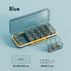 【SG STOCKS】Food-grade Pill Box with 7-Day Weekly Organizer Portable Sealed Container for Medicine Storage Moisture-proof and Dust-proof