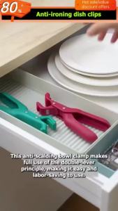 Stainless Steel Anti-Scalding Clip For Kitchen Bowl Clip Tray Bowl Rack Hair Claw Clip Kitchen Gadget Finger Stall Bowl Rack