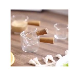 Cốc Đong Định Lượng Thủy Tinh Tay Cầm Gỗ 50ml/100ml – Dụng Cụ Pha Chế Cà Phê & Rót Sữa Tiện Lợi - Chihirostore.decor