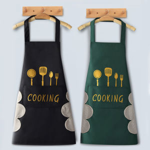 2Nd 50% off Hand-wiping Kitchen Household Cooking Apron Men Women Oil-proof Waterproof Adult Waist Fashion Coffee Overalls Wipe Hand Apron