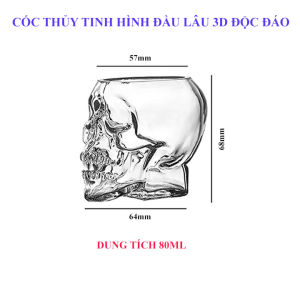 Cốc Thủy Tinh Hình Đầu Lâu 3D độc đáo